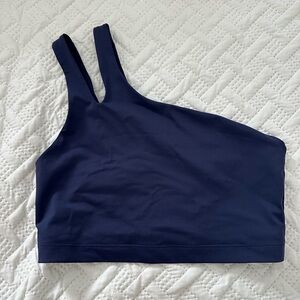 Fabletics Navy One-Shoulder Sports Bra